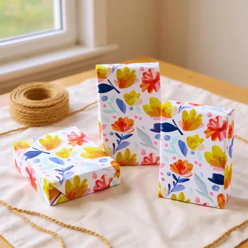 Miniatura 5 de Miss DuiDui Foral - Rollos de papel de regalo, 17 pulgadas x 32.8 pies, multicolor, diseño de flores de acuarela para cumpleaños, despedida