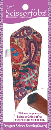 Miniatura 57 de Fundas protectoras para tijeras de diseñador, 4 unidades, tamaño surtido, diseño floral victoriano azul #4-304 Jardín floral victoriano azul