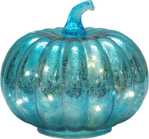Miniatura 12 de Mercury Glass Pumpkin Light with Timer, with 10 Fairy Lights Inside,Battery Operated Led Pumpkin Light,Ideal for Halloween Fall Decoration