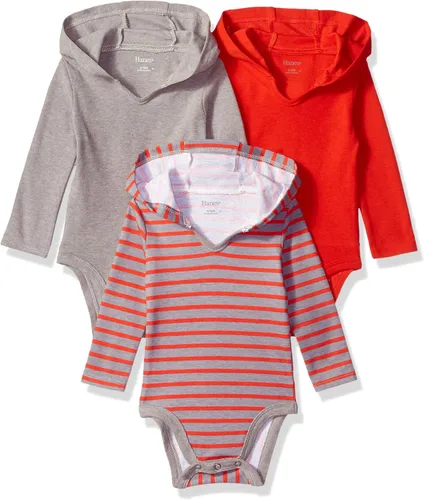 Miniatura 11 de Hanes Body de manga larga para bebé, sudadera con capucha para niños y niñas, paquete de 3