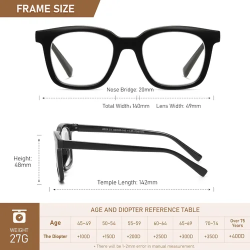Miniatura 5 de LKEYE Gafas de Lectura para Mujeres con Bloqueo de Luz Azul Cuadradas, Elegantes e Indestructibles, Gafas de Lectura para Computadora de Tamaño C1