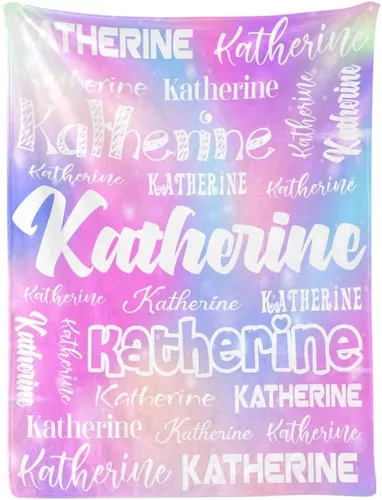 Miniatura 32 de Manta personalizada de bebé con nombre, manta personalizada con nombre para adultos, niños y familia (negro, 30 x 40 pulgadas)
