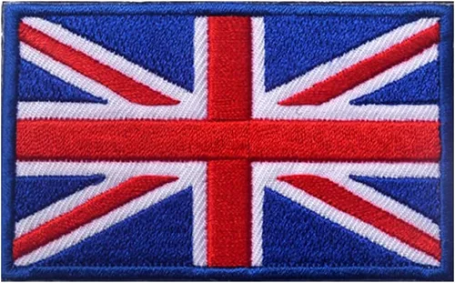 Miniatura 3 de 2 parches tácticos bordados de la Gran Unión Británica de Reino Unido, bandera de Inglaterra del Reino Unido, emblema para coser en la moral, Azul