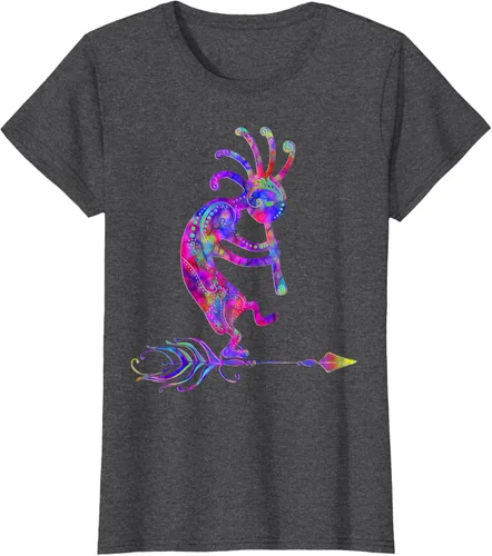 Miniatura 6 de Native American Kokopelli With Feather 2 - Camiseta Fan Fun, Negro, S
