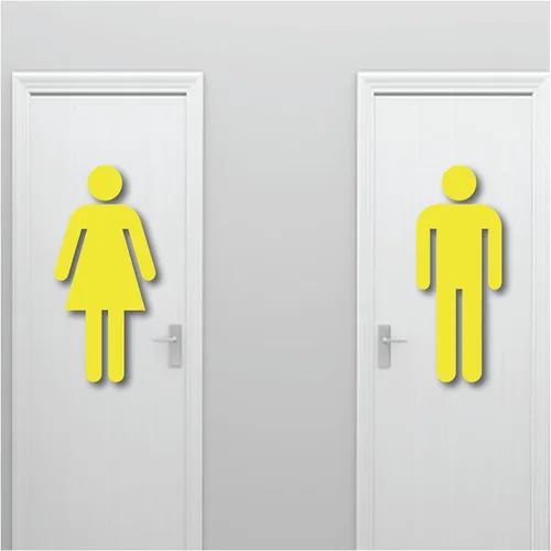 Miniatura 3 de Letrero grande de 20 pulgadas de alto para pared de hombre y mujer, adhesivo fuerte seguro para pared, diseño artístico mural para baño, baño, baño