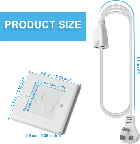 Miniatura 2 de Kit de organización de cables de pared - Ocultador de cables de TV para TV montado en la pared, incluye extensión de cable de TV de 6 pies y 2