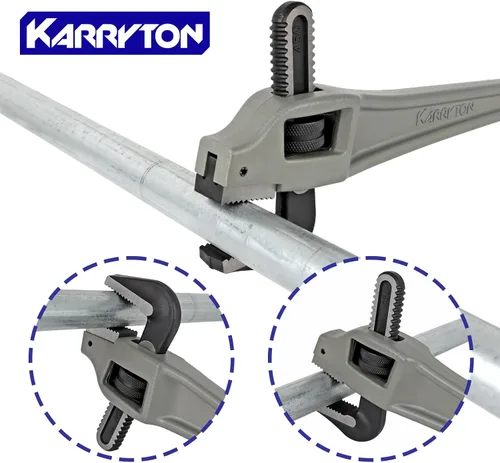 Miniatura 6 de Llave para tubos de aluminio con desplazamiento de 18 pulgadas, capacidad de mandíbula ajustable de 3.5"/89mm, llave de plomería resistente
