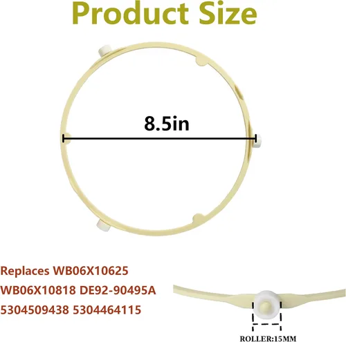 Miniatura 2 de Para GE Samsung Frigidaire - Compatible con WB06X10625, WB06X10818, DE92-90495A, 5304464115, 5304509438 - Anillo de rodillo de soporte de plato