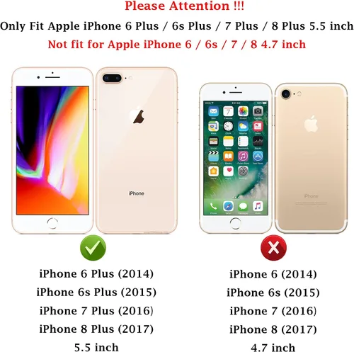 Miniatura 2 de M MAIKEZI Funda para iPhone 8 Plus, para iPhone 7 Plus, con cubierta para lente de cámara, protector de pantalla HD, protección contra caídas