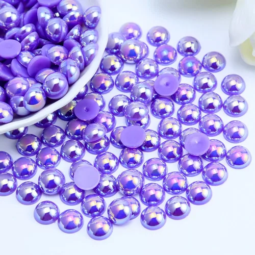 Miniatura 56 de 1500 PIEZAS 4mm Perlas Blancas de Media Parte Plana para Manualidades Joyería Álbum de Recortes Decoración de Uñas, Perlas de Parte Plana para Blanco
