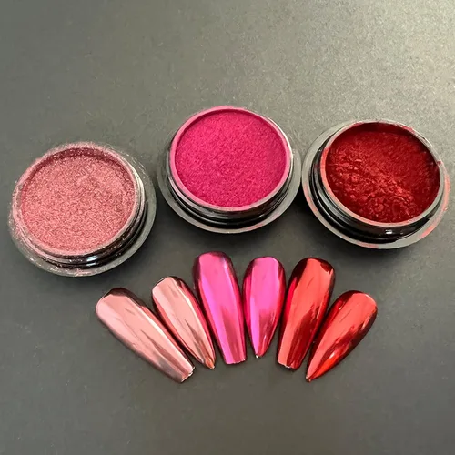 Miniatura 8 de Kit de polvo de uñas cromado dorado de 3 frascos, arte de uñas con efecto espejo metálico para esmalte de gel, juego de cobre dorado (cobre)