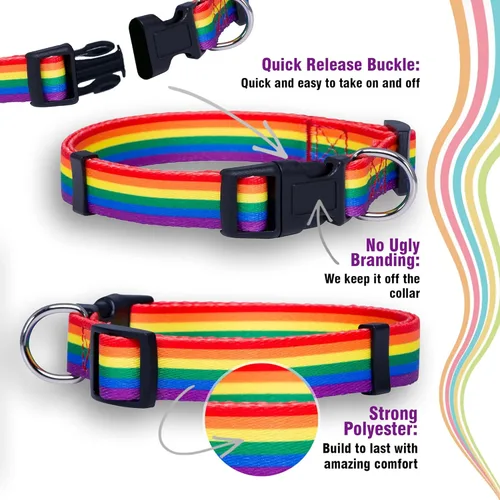 Miniatura 4 de Native Pup Collar de perro con bandera de arco iris, artículos de orgullo gay para desfile, banderas LGBTQ igualdad para mascotas, regalo