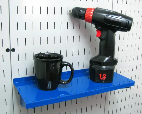 Miniatura 2 de Wall Control ASM-SH-1606 B Juego de estantes perforados, profundos, de 6 pulgadas, para panel de herramientas con perforaciones o ranuras.
