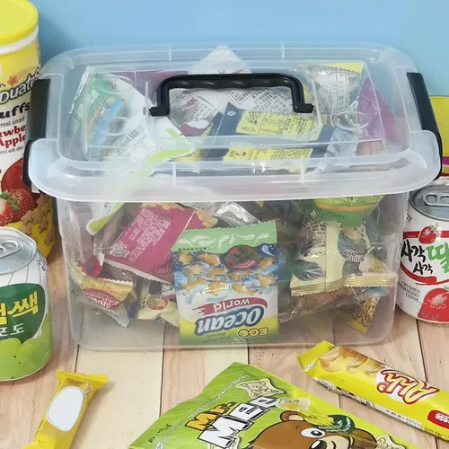 Miniatura 3 de Contenedor de almacenamiento transparente de 5 cuartos de galón, contenedor de caja con pestillo con mango negro, 6 paquetes