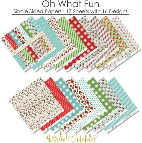 Miniatura 6 de Paquete de papel con patrón – Oh What Fun – Scrapbook Premium Specialty Paper de una cara de 12 x 12 pulgadas, colección incluye 16 hojas – por Miss