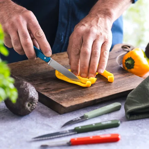 Miniatura 10 de OPINEL Les Essentials - Juego de cuchillos de cocina pequeños de 4 piezas - Pelar, dentado, pelador, cuchillo de verduras, acero de alto carbono 50S