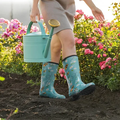 Miniatura 5 de HISEA - Botas impermeables de mujer para la lluvia botas de jardín a media pantorrilla para mujer