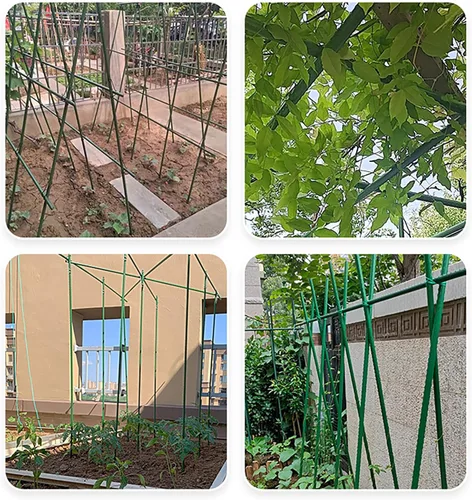 Miniatura 4 de 20 estacas para plantas de jardín, palitos de tomate para pepino, jaula de tomate en maceta, soporte de plantas, estacas de jardín montadas, D
