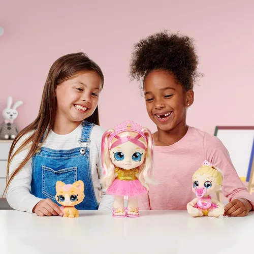 Miniatura 4 de Kindi Kids Aromática Sisters Pawsome Royal Family - Muñeca de Juego Preescolar de 10": Tiara Sparkles, Baby Kindi de 6.5": Teenie Tiara, y Kindi