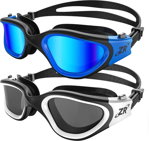 Miniatura 9 de ZIONOR Gafas de natación, 2 paquetes de gafas de natación polarizadas G1 para adultos, hombres y mujeres A1-polarizado Whitegold & Clearwhite