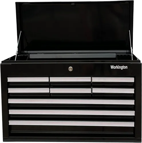 Miniatura 2 de Workington Caja de herramientas de metal portátil industrial profesional con 9 cajones, armario de herramientas de 26 pulgadas con 9 cajones