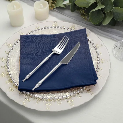 Miniatura 7 de 60 servilletas de poliéster azul marino de 17 pulgadas para boda, fiesta, recepción, catering, eventos, restaurante, cocina, hogar
