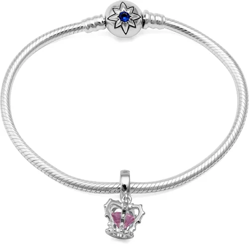 Miniatura 3 de Hoobeads - Colgante de corona de princesa, plata de ley 925, diseño de corona real