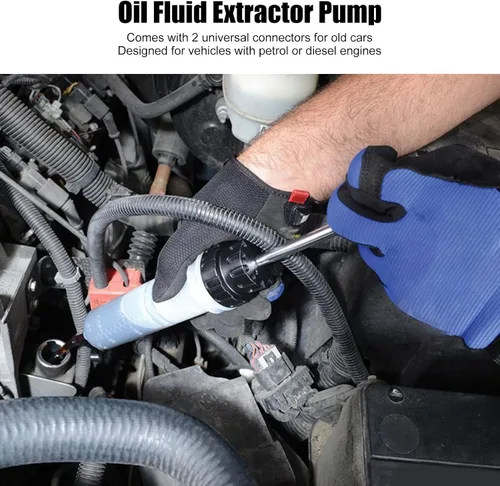Miniatura 2 de Extractor de líquidos automotriz, bomba extractora manual de fluidos de 1.5L, jeringa de cambio de aceite con manguera, bomba de llenado
