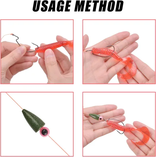 Miniatura 5 de Pesas de pesca, pesos de pesca con bala, plomos de gusano, plomos pintados para pesca de lubina, aparejos de Texas, aparejos de Carolina para agua