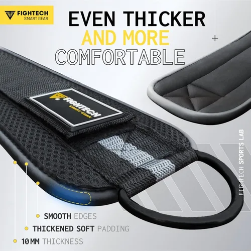 Miniatura 3 de FIGHTECH Ankle Straps Cable Machine Attachment for Gym - Cable Kickback Ankle Straps - Padded Ankle Cuffs for Glute Kickbacks and Leg Workouts