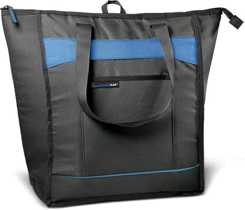 Rachael Ray Chillout Soft Cooler Bag, Large Reusable Insulated Grocery Bag with Zippered Top, Travel Tote for Hot or Cold Food, Grocery Tote Bag