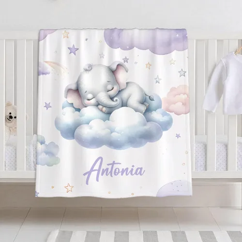 Miniatura 23 de Manta de bebé personalizada para niñas y niños, manta de bebé personalizada con nombre de bosque de animales para niños pequeños, baby shower