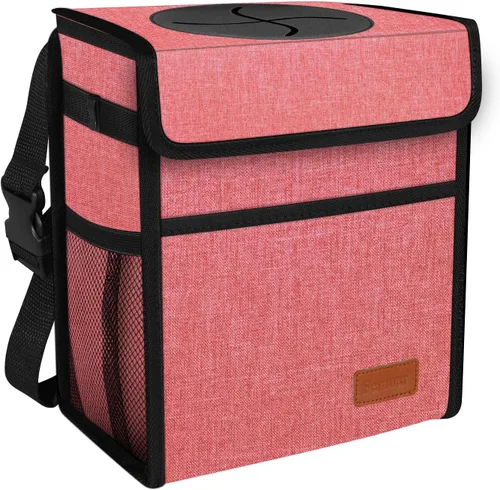 Miniatura 17 de Bolsa de basura impermeable para automóvil, basurero impermeable con tapa para asiento delantero de SUV, multiusos, para colgar en reposacabezas