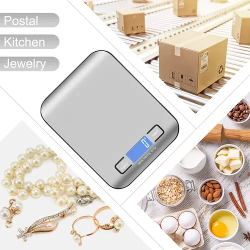 Miniatura 5 de Báscula digital de alimentos de cocina, báscula postal portátil para paquetes de pequeñas empresas, productos hechos a mano, líquidos, pantalla LCD