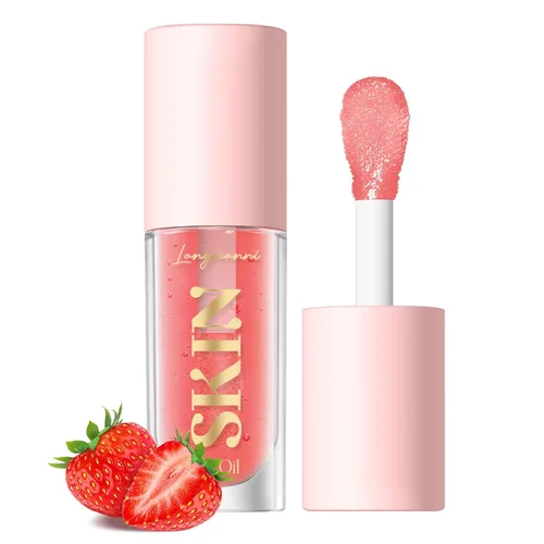 Miniatura 14 de LANGMANNI Aceite labial hidratante, brillo labial sin adherencia, bálsamo labial para el cuidado de los labios, aceite labial con sabor a fruta