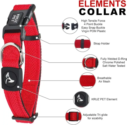 Miniatura 4 de Kruz Collar de perro para perros pequeños (ancho - 5/8 pulgadas, cuello - 8-12 pulgadas) banda ajustable para el cuello para mascotas con acolchado