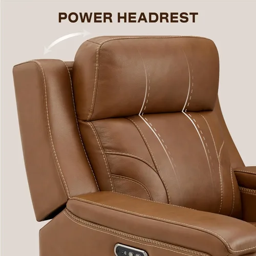Miniatura 5 de Watson & Whitely Sillón Reclinable Extragrande que se Recuesta Completamente para Personas Grandes y Altas, Sillas Reclinables Eléctricas de Cuero
