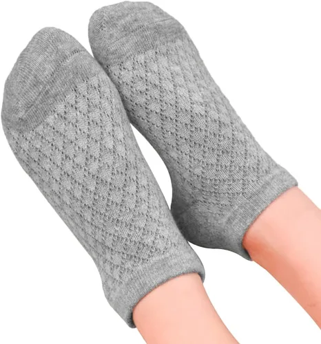 Miniatura 25 de Looching Paquete de 5 calcetines delgados de malla para bebés, niñas y niños, de algodón, color blanco, calcetines de tobillo invisibles 1-8T