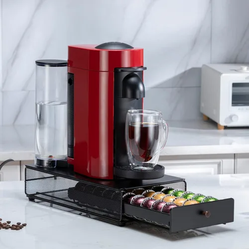 Miniatura 4 de FlagShip Cajón para cápsulas de café Nespresso Vertuo, capacidad para hasta 30 cápsulas grandes Vertuo, ahorra espacio, diseño extraíble suave, se