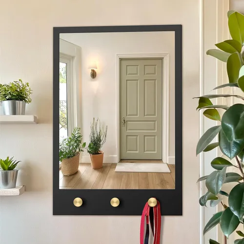Miniatura 13 de Gatco Espejo de pared de baño 1820, 28 pulgadas de alto x 21 pulgadas de ancho, espejo moderno para sala de estar, tocador, diseño delgado, espejo