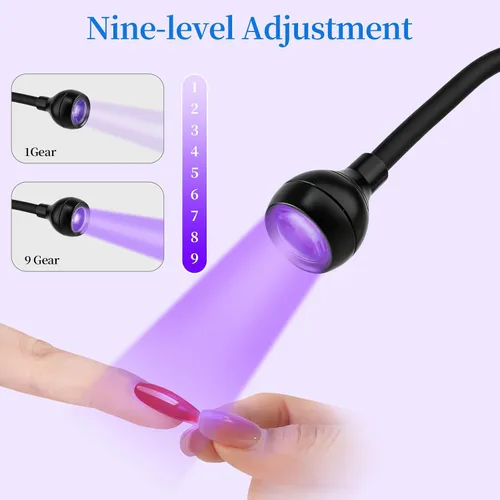 Miniatura 3 de TADOPRO - Lámpara de uñas de doble cabezal, luz de curado con flash UV, lámpara LED profesional de tecnología de uñas para uñas de gel, luz de Negro