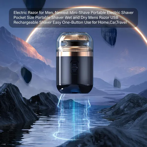 Miniatura 8 de Mini afeitadora eléctrica portátil, 2 en 1, recargable por USB, en seco y húmedo, con recortadora de pelo de nariz giratoria, regalo