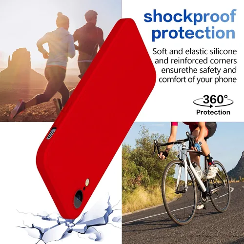 Miniatura 2 de Funda para iPhone XR de silicona líquida, protección de cuerpo completo, suave antiarañazos para iPhone XR, ajuste delgado, duradero, 6.1 pulgadas