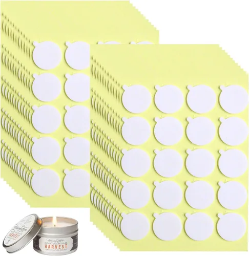 Miniatura 18 de Kit de 240 piezas de fabricación de velas, calcomanías de mecha de vela, suministros para hacer velas, calcomanías de doble cara con la pequeña
