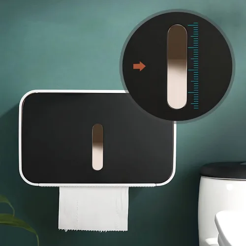 Miniatura 2 de Soporte de papel higiénico impermeable al aire libre para baño, dispensador de plástico a prueba de mascotas, caja montada con adhesivo