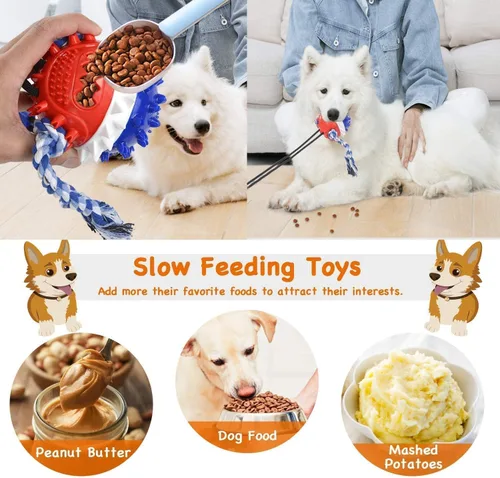 Miniatura 4 de Juguete para perros con ventosa para masticadores agresivos, bola de cuerda para perro, juguete interactivo de tira y afloja, juguete de tira