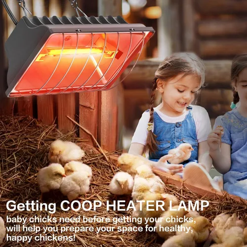 Miniatura 7 de Paquete de 2 calentadores de gallinero de 250 W para perrera, cama para gatos, reptiles e incubadoras, 2 modos de calentamiento para gallinero