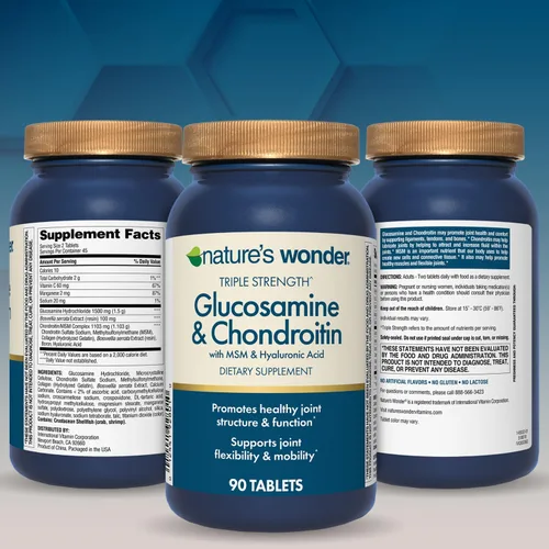 Miniatura 9 de Nature's Wonder Glucosamina Condroitina de Triple Fuerza con MSM y Ácido Hialurónico y Boswellia para la Salud de las Articulaciones, Apoya