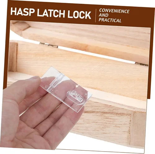 Miniatura 3 de ULTECHNOVO Mini bisagras de bloqueo de acrílico, 10 piezas de bisagras de acrílico transparente con cierre de bisagra de plástico con hebilla