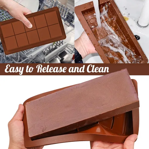 Miniatura 7 de Webake The Original - Moldes de barra de chocolate profundo, 2 unidades, moldes de barra de chocolate Dubai de silicona platino de 1 pulgada